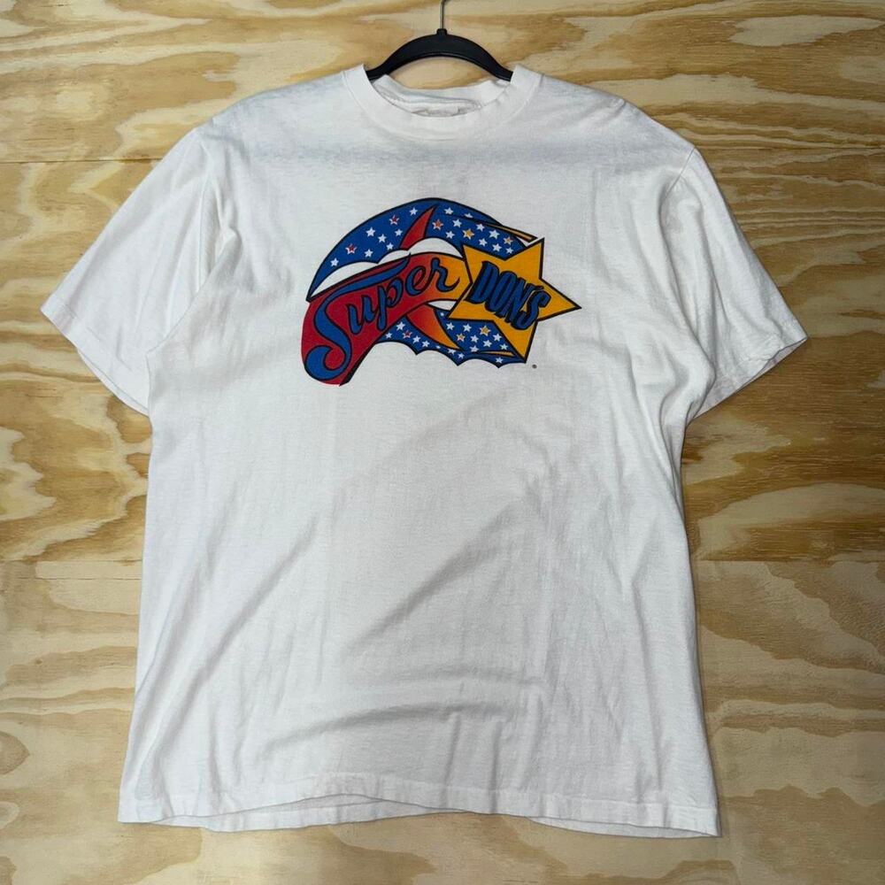 Vintage y2k 1980s super dons retro style white t-shirt